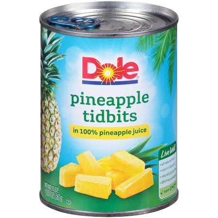 Dole Dole Pineapple Tidbits In Pineapple Juice 20 oz., PK12 01513